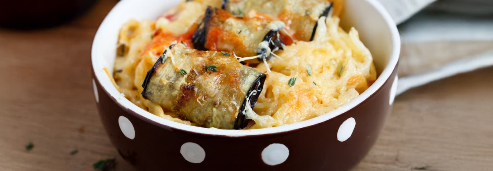 رولات الباذنجان بالاسباغيتي