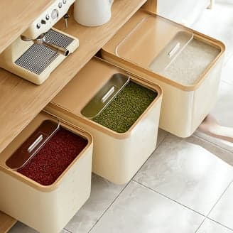 صندوق تخزين الأرز والحبوب بسعة كبيرة