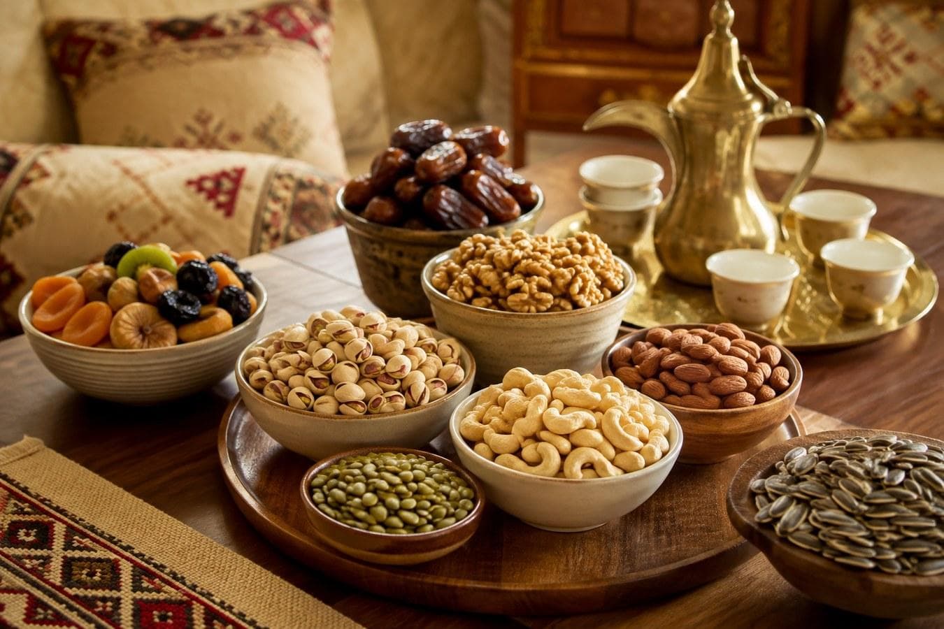 دليل شراء المكسرات والبذور للبيت السعودي: سناك ذكي وضيافة خفيفة ووصفات يومية