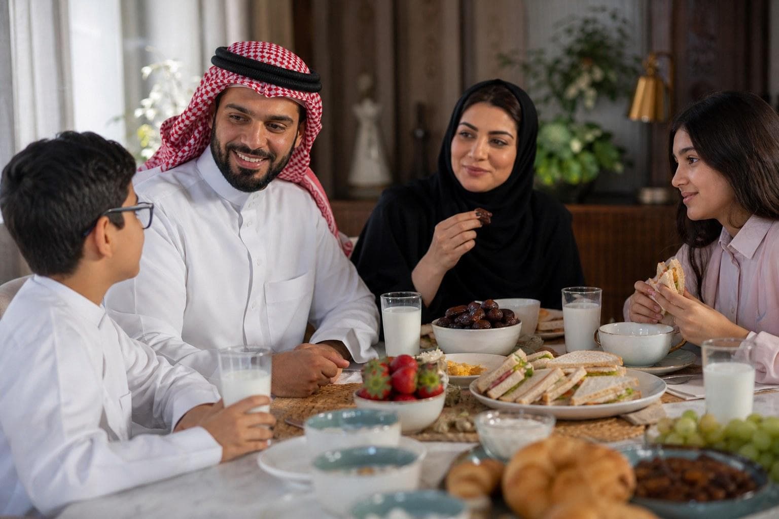مشهد عائلي سعودي داعم للطلاب في فترة الاختبارات