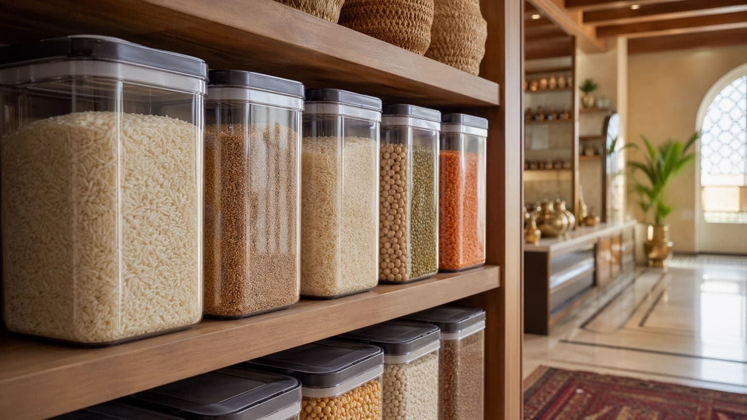 تخزين الأرز والحبوب: دليلك الشامل للحفاظ على مقاضيك طازجة في بيتك السعودي