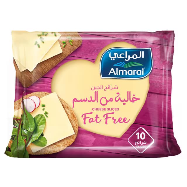 جبنة شرائح الشيدر خالية الدسم، شرائح تمنحك مذاق معتدل، بقوام معتدل لإعداد وصفات رائعة ومغمورة بطعم الشيدر اللذيذ.